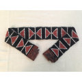 New Handmade Black Multi Color Glass Beads Navajo Chevron Tribal Aztec Style Stretchy Beaded Belt with Wood Buckle